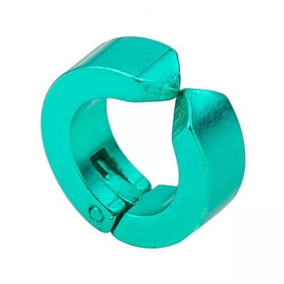 🌺stunning Gothic Rock hiphop round Multicolor Titanium steel ear cuff clip ring - Picture 5 of 16